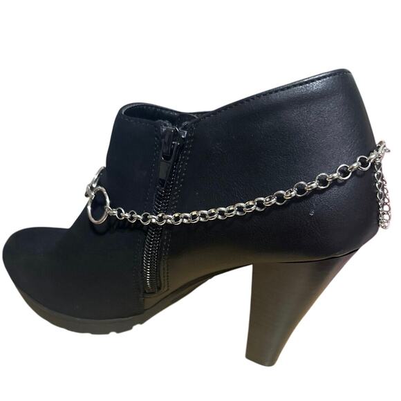 Womens Boot Chain Silver Tone with 7 circles. Homemade Brand New 14” NWT - Picture 3 of 6